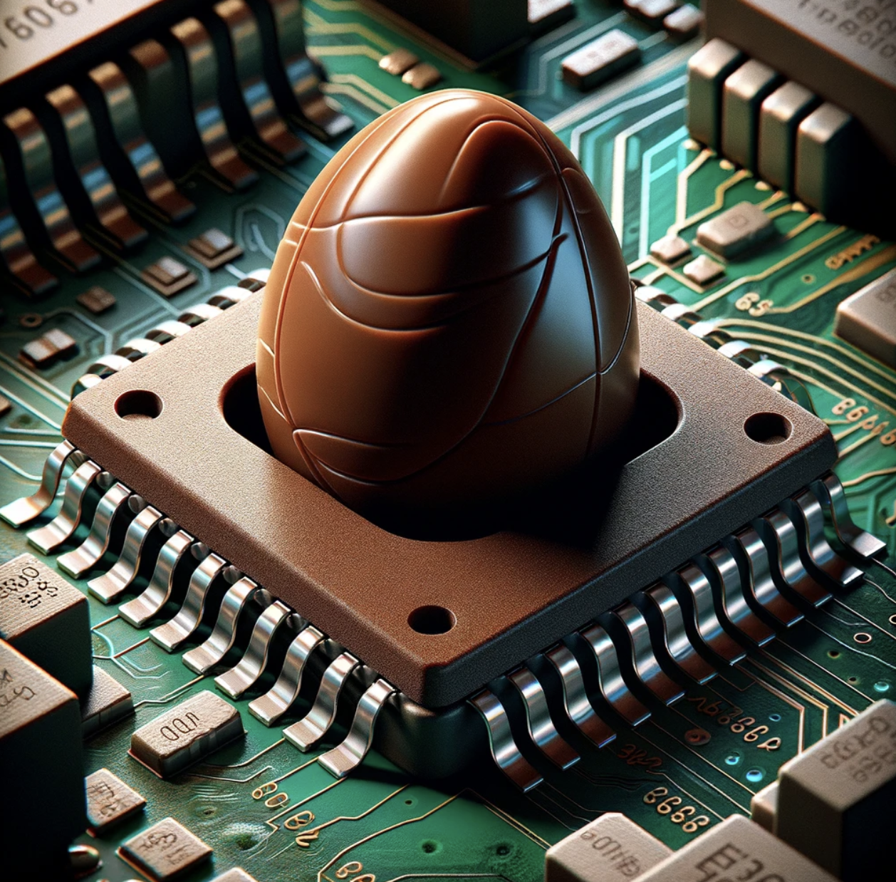 A picture of a chocolate Easter egg