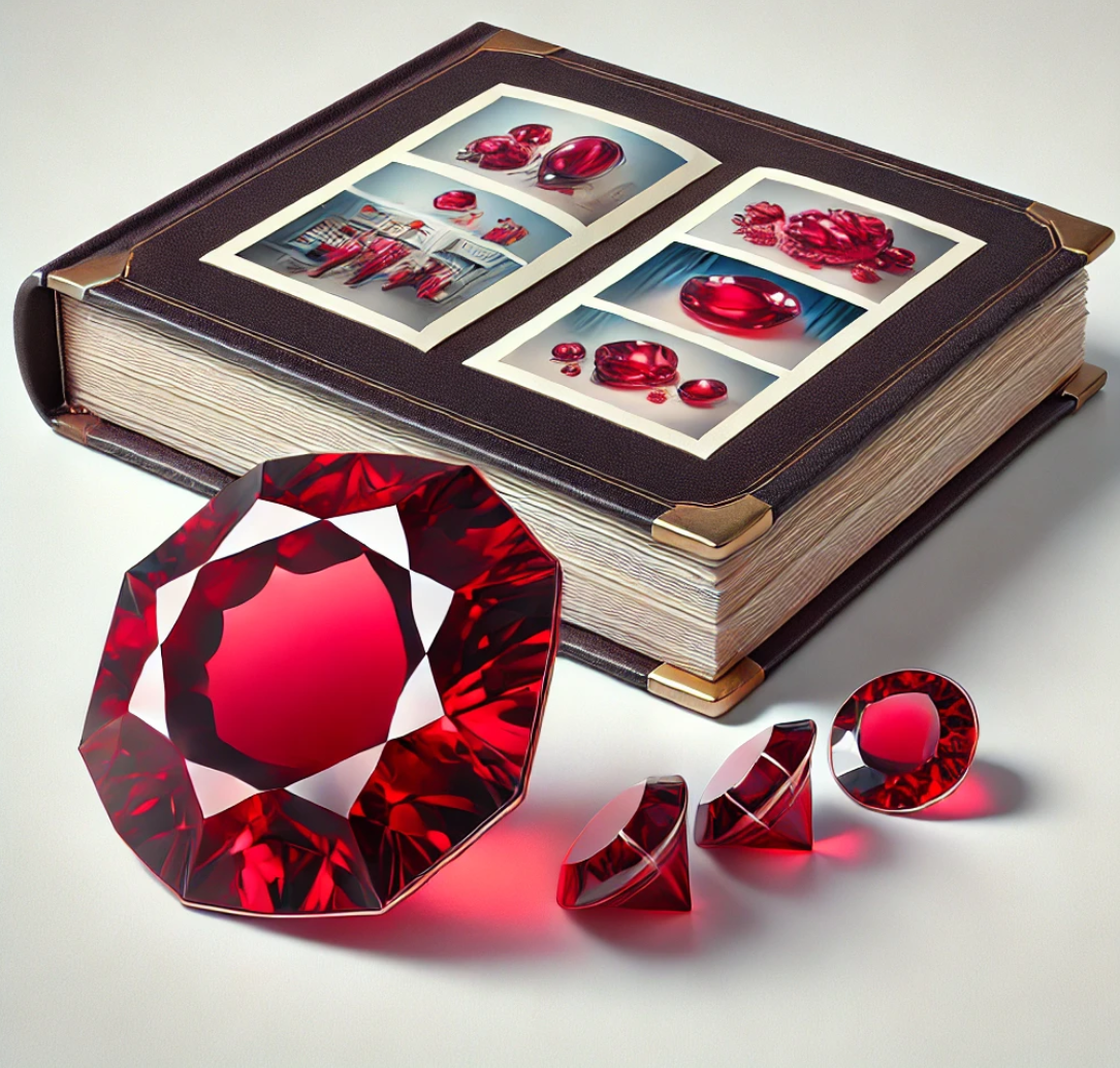 A photo album and some rubies