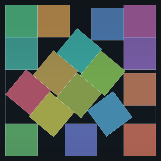 Best known solution to n=17 square packing problem