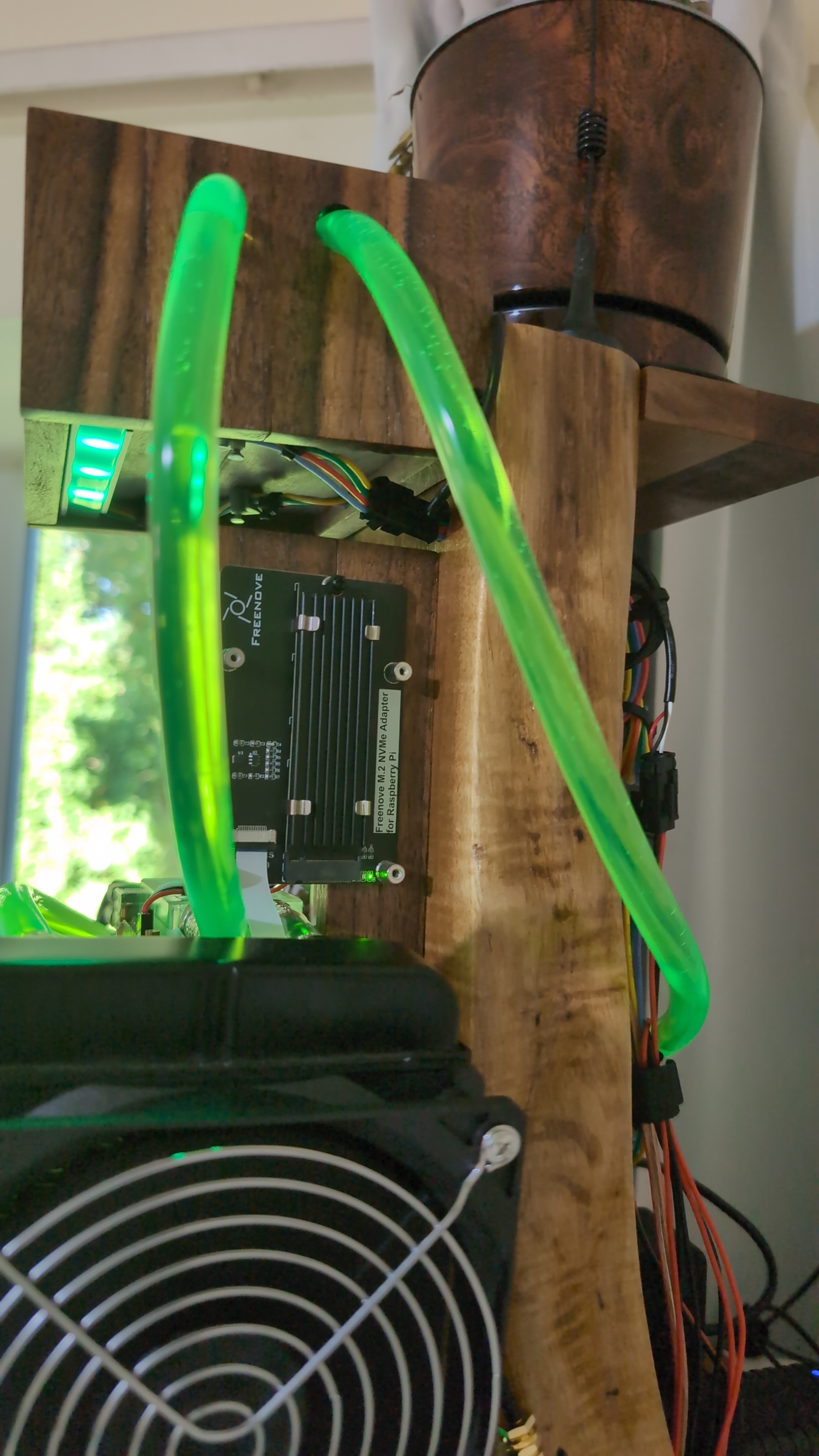 NVMe SSD shelf, fan, tubing